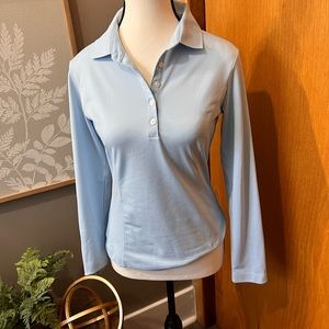 Nike Dri-fit long sleeved light blue polo xs